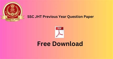 sarkari exam previous year paper|SSC JHT Previous Year Question Paper: PDF Download.